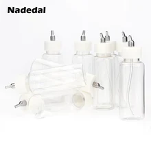 10 шт. 100cc пластиковые аэрограф банки двойного действия сифон подача воздуха кисти бутылки горшок адаптер с крышкой аэрография аксессуары бутылка для краски