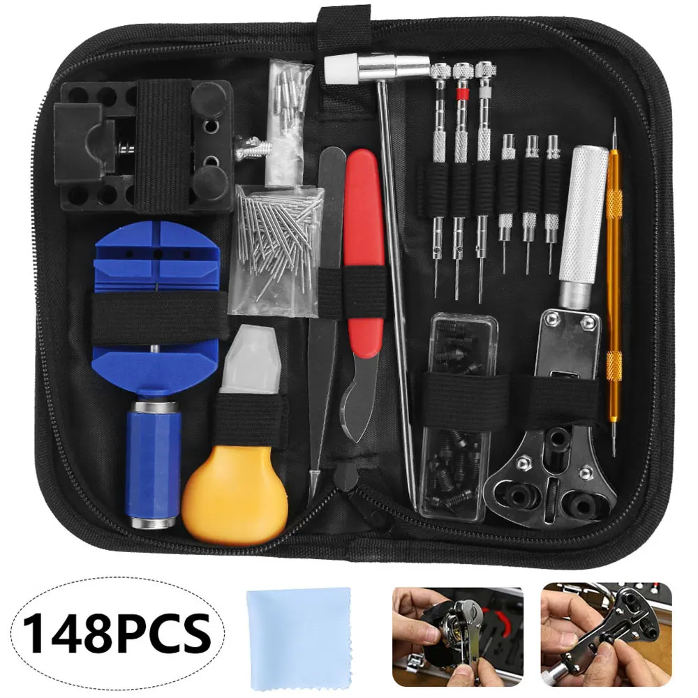 

148pcs Watch Repair tool Kit Watch Link Pin Remover Case Opener Spring Bar Remover Horlogemaker Gereedschap Repair WatchTool Kit
