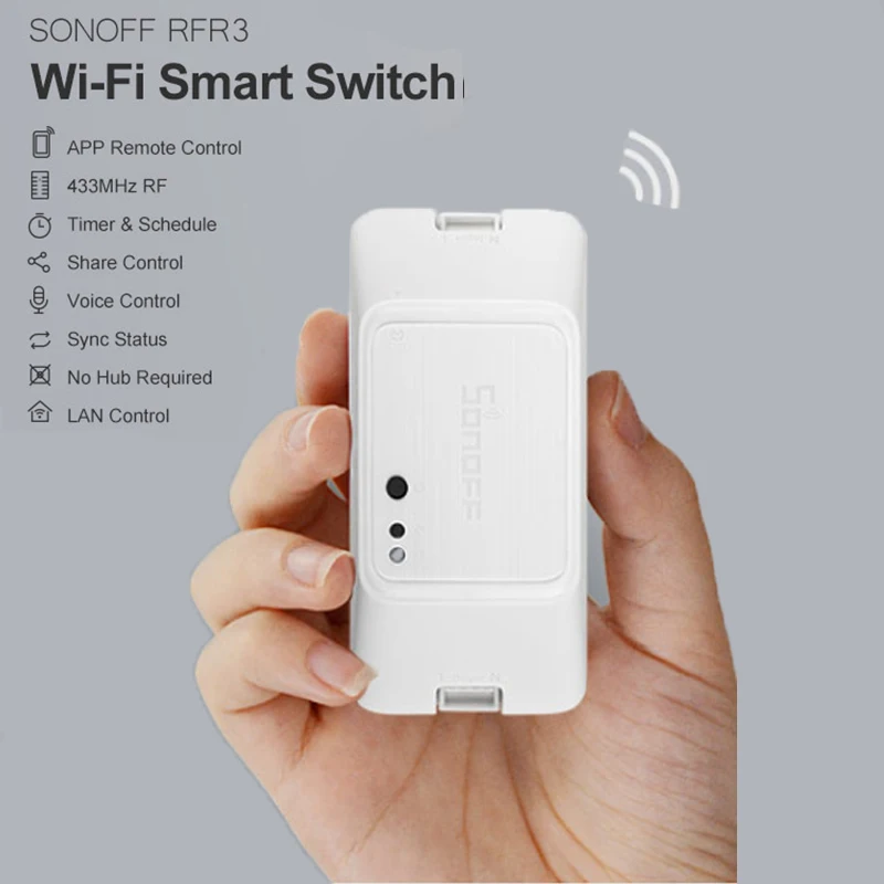 

SONOFF 433 RF R3 Basic Smart ON/OFF WiFi Switch APP/LAN/Voice Remote Control DIY Mode with Alexa Google Home