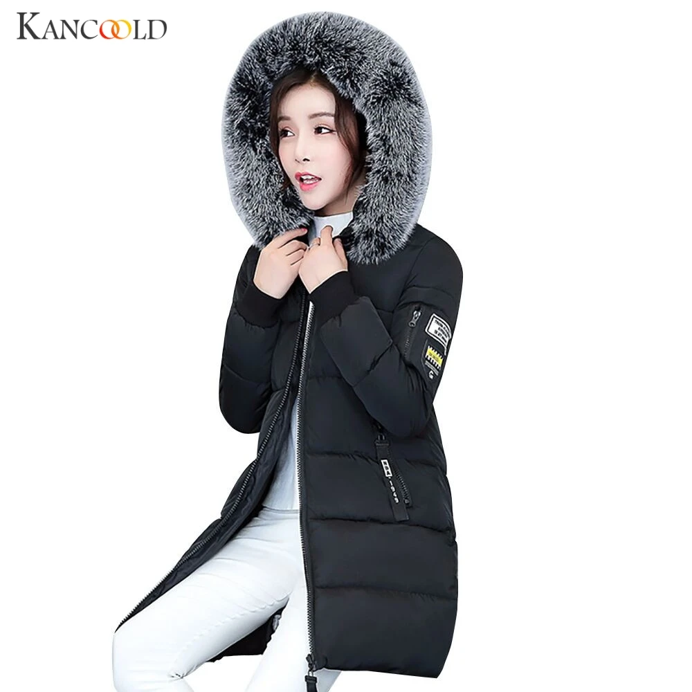 Женская зимняя куртка размера плюс меховой воротник с капюшоном модное пальто Новая женская верхняя одежда стеганая парка jaqueta feminin 09