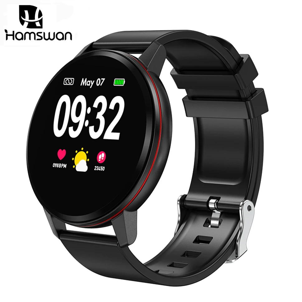 

Hamswan S01 Smart Watch Full Screen Touch High Definition Bluetooth Heart Rate Oxygen Multi-Sport Mode Waterproof Men Smartwatch