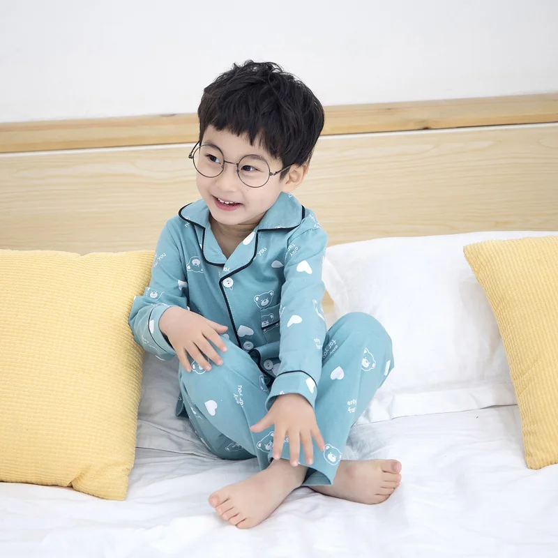 CHILDREN'S Pajamas New Style Cotton Children Pajamas Suit Men And Women Baby Home Wear Two-Piece Set