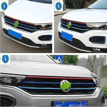

Yimaautotrims Colorful Exterior Kit For Volkswagen T-Roc T Roc 2018 - 2020 Front Center Grille Grill Lid Strip Cover Trim 5 Pcs