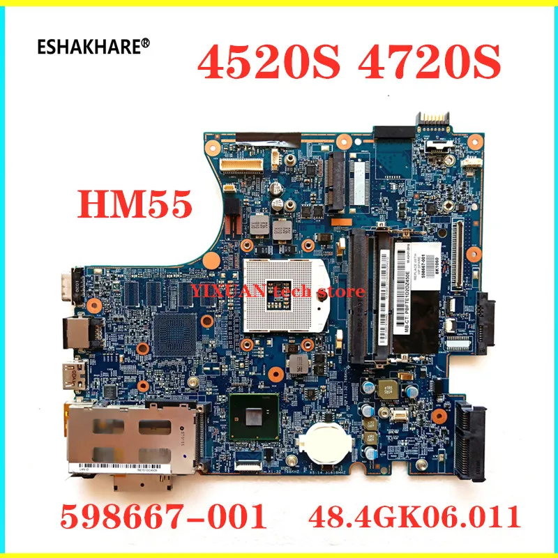 598667-001 материнская плата для hp 4520S 4720S материнская плата для ноутбука 48.4gk06041 материнская плата тестовая работа