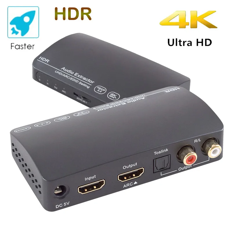 Сплиттер аудио HDR 1x3 4K HDCP 2 ARC Switch совместимый с HDMI сплиттер поддержкой 0 60 Гц 1 в 3