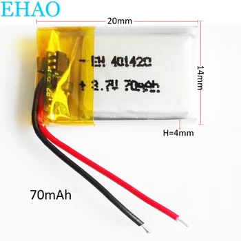 

3.7V 70mAh 401420 Lithium Polymer LiPo Rechargeable Battery For Mp3 PAD DVD E-book bluetooth headset headphone