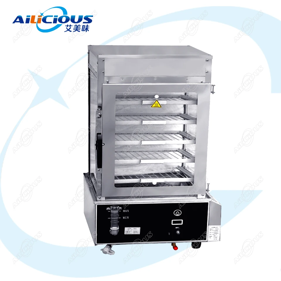 

R500L LPG Gas Chinese Bun Steamer Food Steamer Machine 5 Layers Stainless Steel Fast Heating