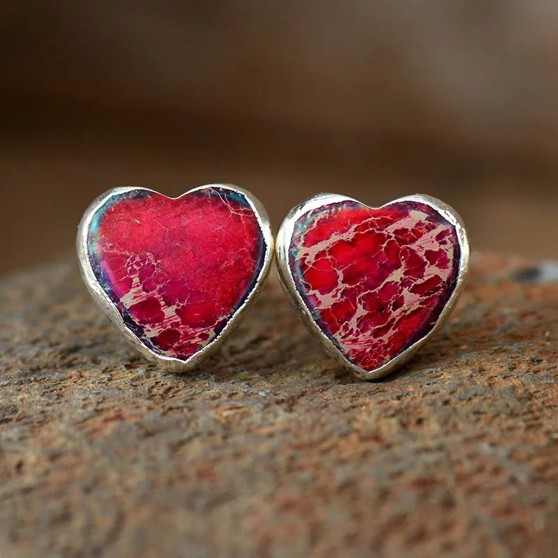 Romantic Heart Shape Earrings Classic Fashion Stud Earring Costume Red Heart Teengirls Jewelry Bijoux Wholesale - Image 5