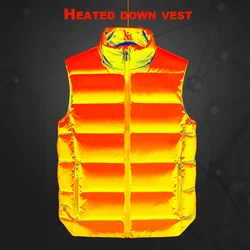 Heating Vest Men's Usb Heating Jacket Warm Clothing Winter Heating Jacket Down Vest Sleeveless Outdoor Hiking Jacket M-5XL Male