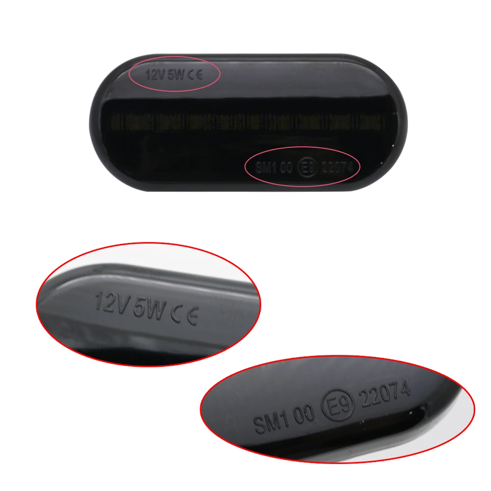 2x Янтарный Динамический светодиодный указатель поворота боковой габаритный