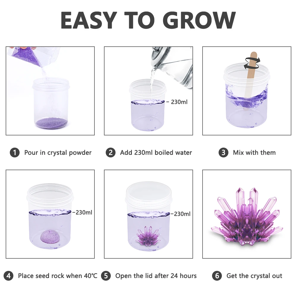 Kids Crystal Growing Kit DIY Science Experiment for Teenagers Boys Toys Magical Funny Crystal Educational Stimulates Interest