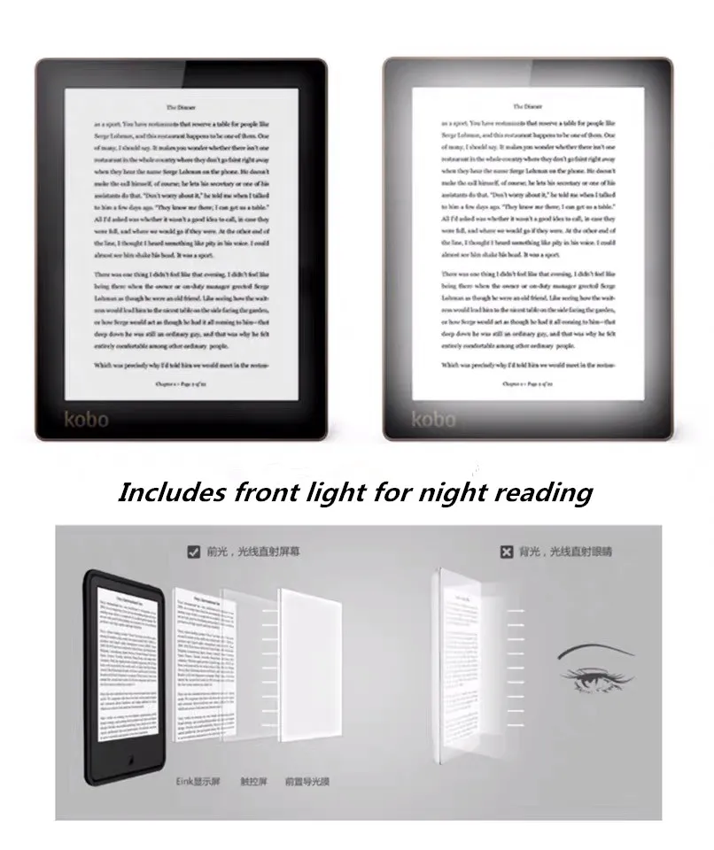 Электронная книга Kobo Aura ebook reader e ink светильник Book Reader WiFi 4G ereader onyx boox экономичный