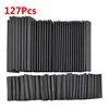 127Pcs Black Weatherproof Heat Shrink Sleeving Tubing Tube Assortment Kit Electrical Connection Electrical Wire Wrap Cable ► Photo 1/6