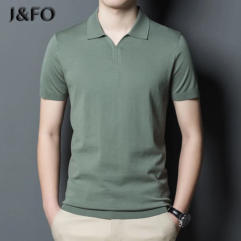 

2021 Summer Fashion Slim Men Polo Shirt Solid Color Short Sleeve Thin Knitted Shirt Streetwear Male Polo Shirt for Clothing A104