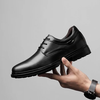 

genuine Leather Concise Men shoes dress Business Black Shoes Breathable Formal Wedding party Basic Shoes men Fashion big szie 47