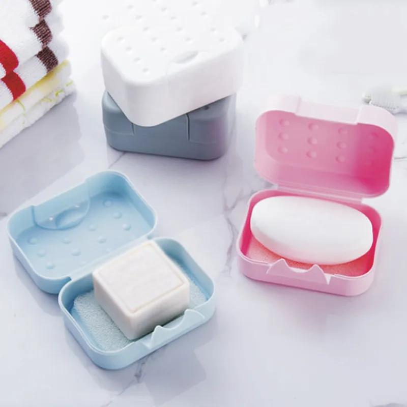 

4 color Waterproof Portable contenitore sapone travel soap box Travel Buckle Lid Toilets Soapbox Creative Storage Box
