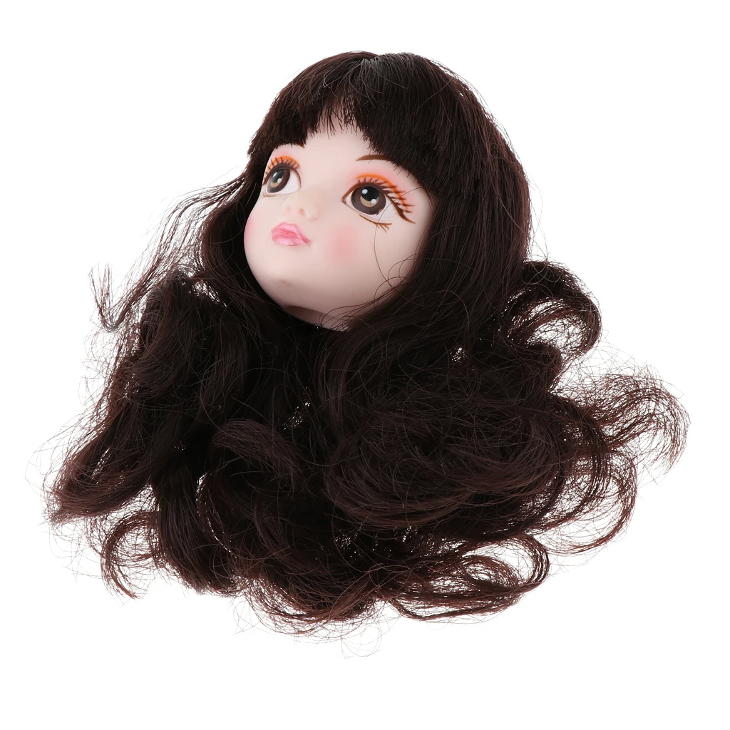 1/6 BJD кукла голова лепить с коричневым взрыва вьющиеся волосы для кукла Синьи части тела DIY аксессуар