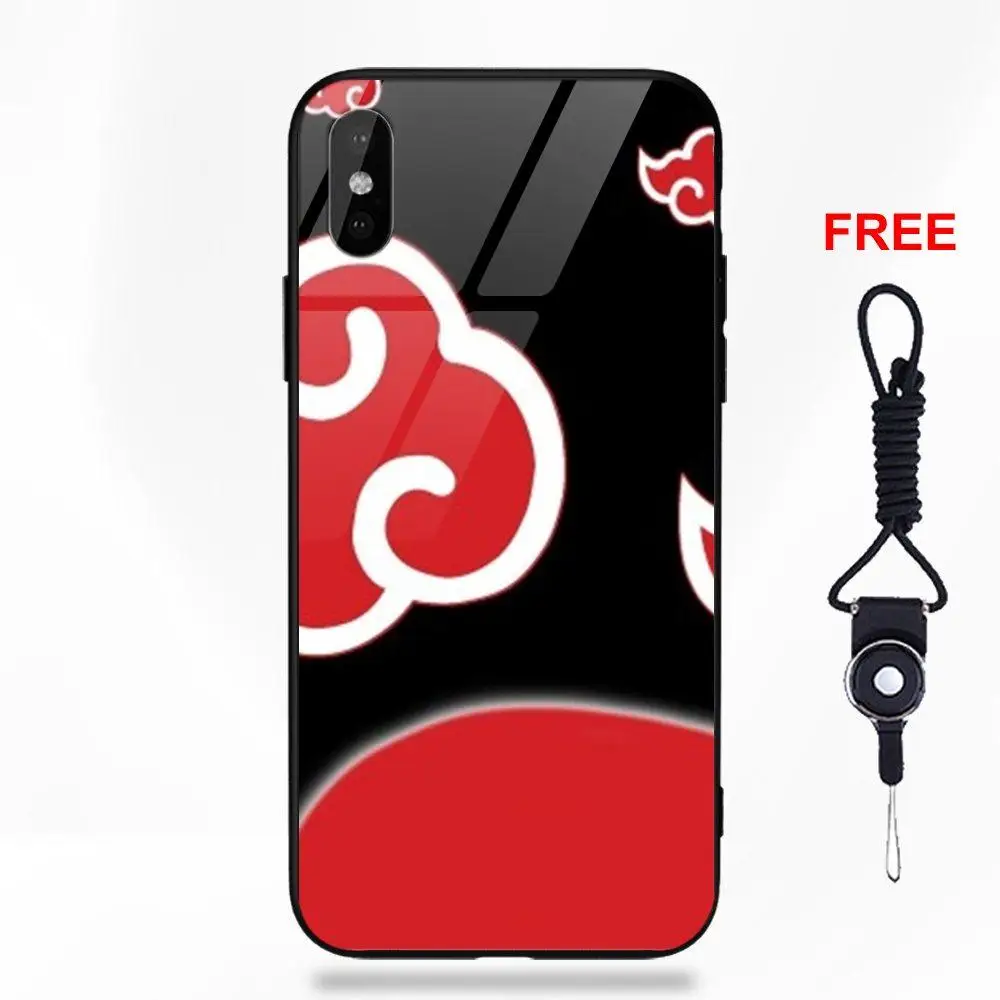 Мультфильм Аниме Наруто Akatsuki для Apple iPhone X XS Max XR 5 5C 5S SE 6 6S 7 8 Plus мягкая ТПУ Рамка+ крышки из закаленного стекла чехол - Цвет: as picture