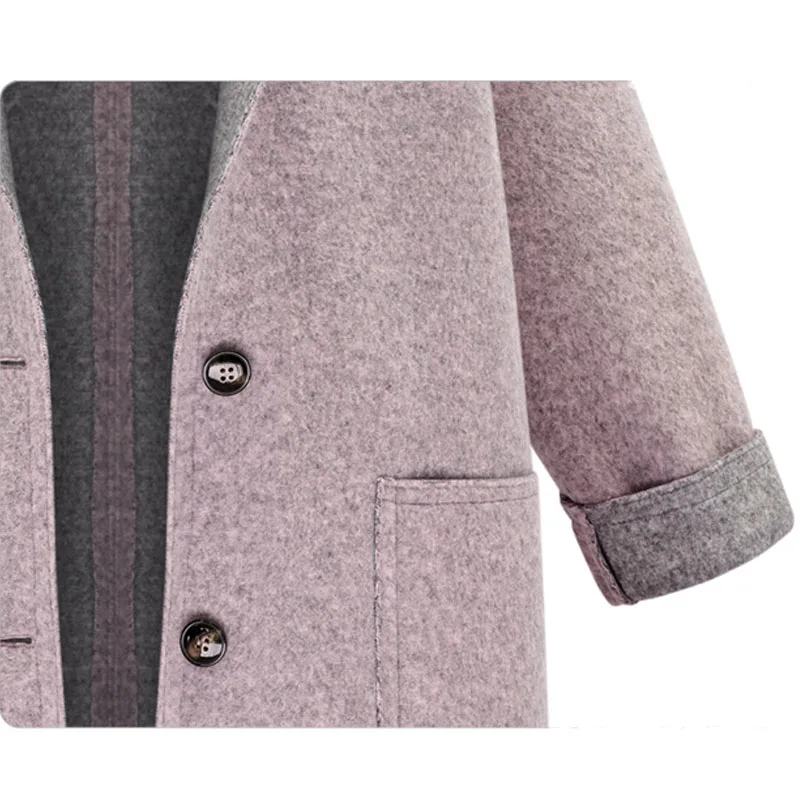 Women Winter Woolen Coats New Autumn Winter Solid Color Fashion Large Size Woolen Coat Female Loose Long Outerwear 4XL T94