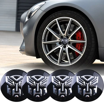 

Car styling 4Pcs 56mm Transformers logo Car Tyre Wheel Center Hub Cap Autobots Emblem Decal Badge sticker accessories