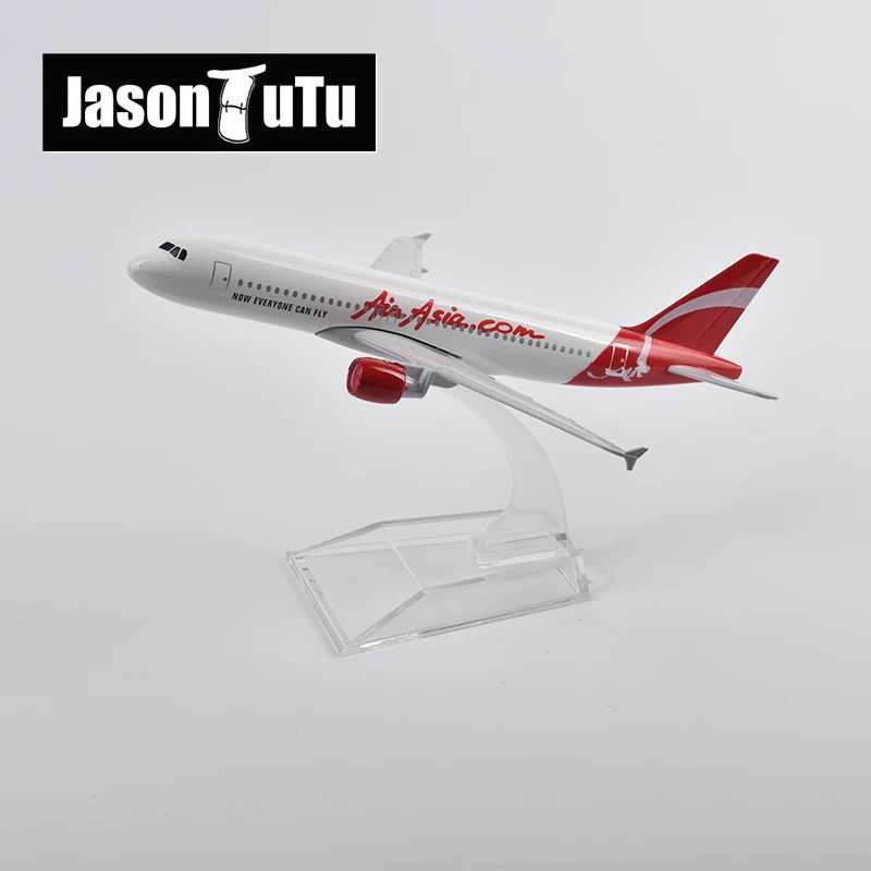 JASON TUTU 16cm Air Asia Airbus A320 Airplane Model Plane Model Aircraft Model Diecast Metal 1/400 Scale Planes Drop shipping