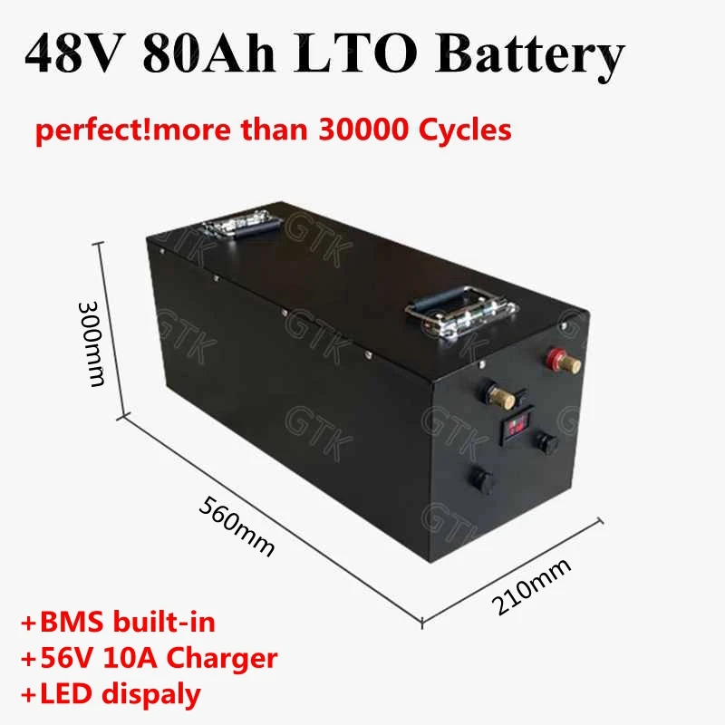20000 циклов LTO 48V 80Ah литиевый титановый аккумулятор 2,4 v аккумулятор лто для вилочного трицикла солнечной системы каравана+ 10А зарядное устройство
