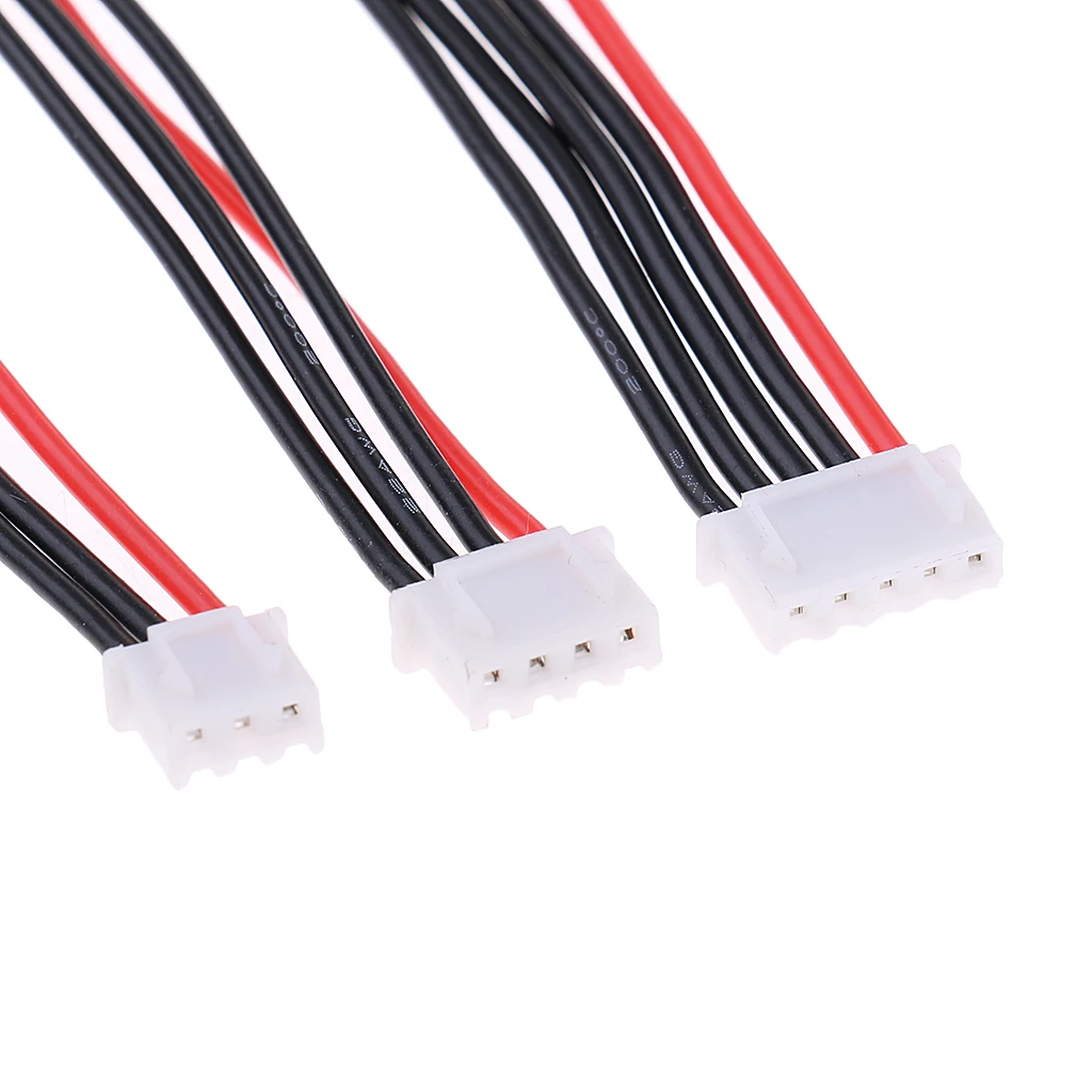 5pcs JST XH 2.54mm Connector Extension Lead Wires Cables 4 inch for RC Lipo Lithium Battery, 7pin 6pin 5pin 4pin 3pin
