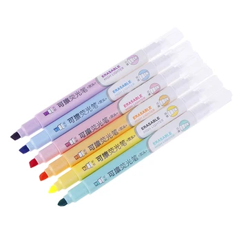 

1pc Double Head Erasable Highlighter Pen Fluorescent Fineliner Pens School Office Stationary Supplies Marker pen