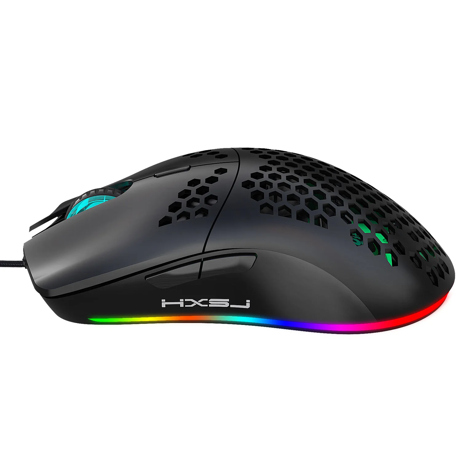 HXSJ J900 USB Дротова ігрова миша RGB ігрова миша з шістьма регульованими DPI Ергономічний дизайн для настільного ноутбука Комп’ютер Офіс