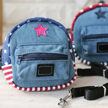 

New Pet Dog Backpack Harness Bag Travel Pet Carrier Portable Puppy Cat School Bag with Leash Traction Rope