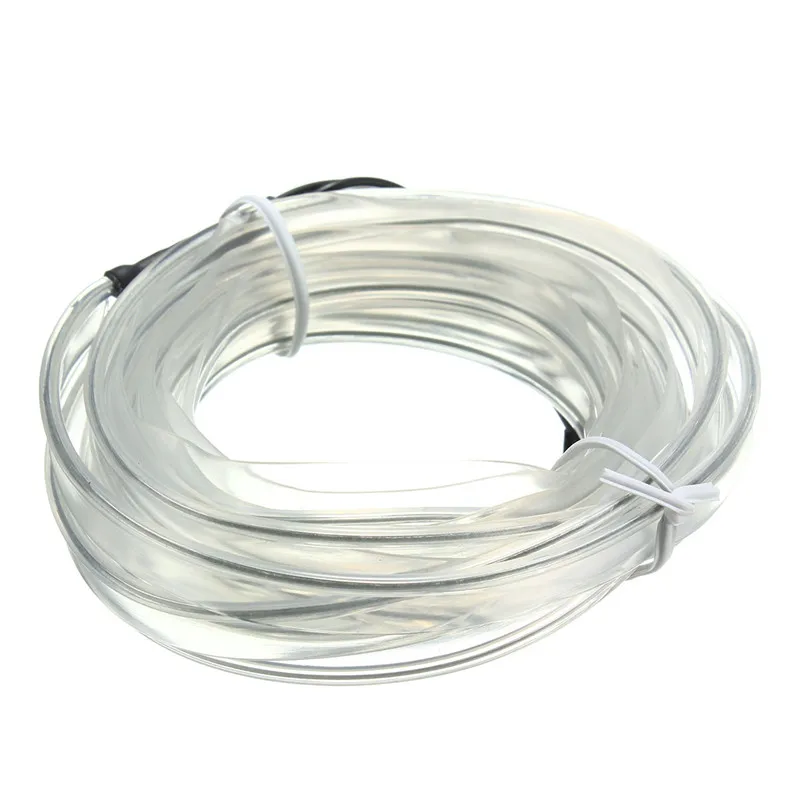 5M Neon Light Dance Party Decor Light string Neon LED lamp Flexible EL Wire Rope Tube Waterproof LED Strip With Controller - Испускаемый цвет: Transparent Blue