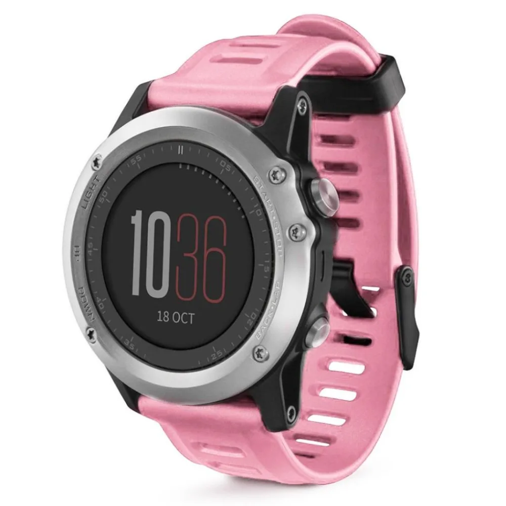 Ремешок силиконовый для наручных часов Garmin Fenix 3 HR 5X Plus 6X PRO сменный спортивный