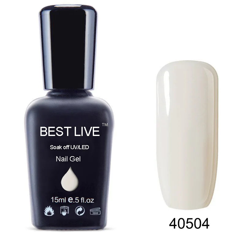 40504 BEST LIVE 15 мл УФ-гель для ногтей замачиваемый Светодиодный УФ-лак для ногтей УФ-гель для ногтей чистый цвет покрытие УФ-гель для ногтей Телесный и розовый#1546-40506 - Цвет: 40504