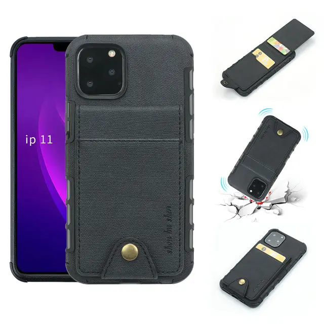 Карточка из ткани слот для нового iPhone 11Pro Max роскошный чехол на iPhone11 чехол-кошелек для iPhone 11 Pro Чехол 11Pro противоударный