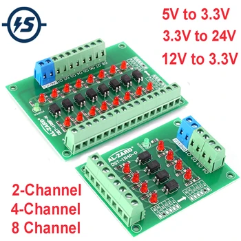 

Optocoupler Isolator Photoelectric Isolation Module Level Voltage Converter PNP/NPN Output PLC Signal 3.3V to 24V 2 4 8 Channel