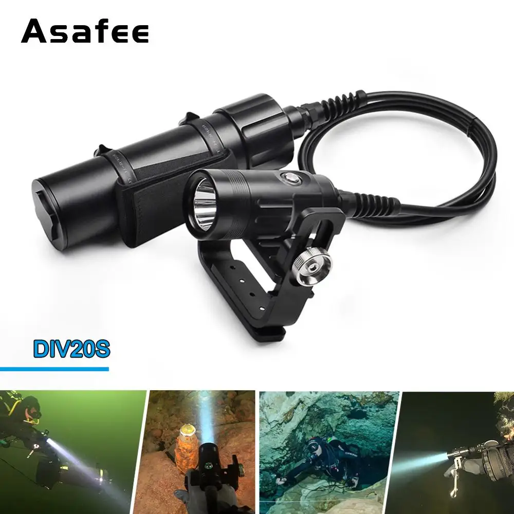 

Asafee Scuba LED Diving Flashlight 1500LM CREE XHP35 Underwater 150M Professional Scuba Diving Flashlight Led light Kit