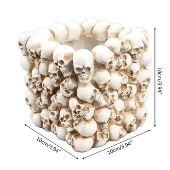 

Skull Ornament Skeleton Stationery Pen Holder Home Office Desktop Pencil Storage B95C