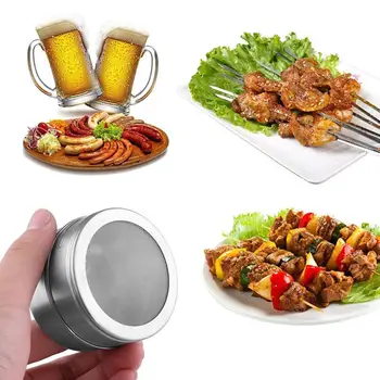 

6Pieces Magnetic Spice Jars Set Stainless Steel Salt And Pepper Spray Shakers Spice Rack Seasoning Box Condiment Container
