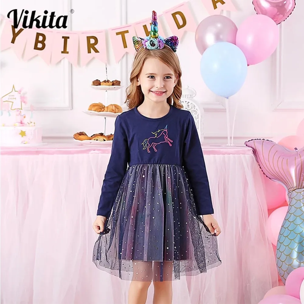 Vikita – Robe Princesse Licorne Pour Filles, Tutu Pour Fête D'anniversaire,  Automne Et Hiver - Robes - AliExpress