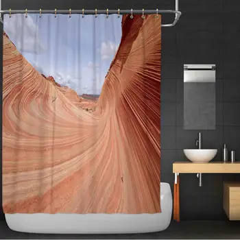 

Red okjeffdstone Wave Shower Curtain,176239 for Bathroom,36''W x 72''H