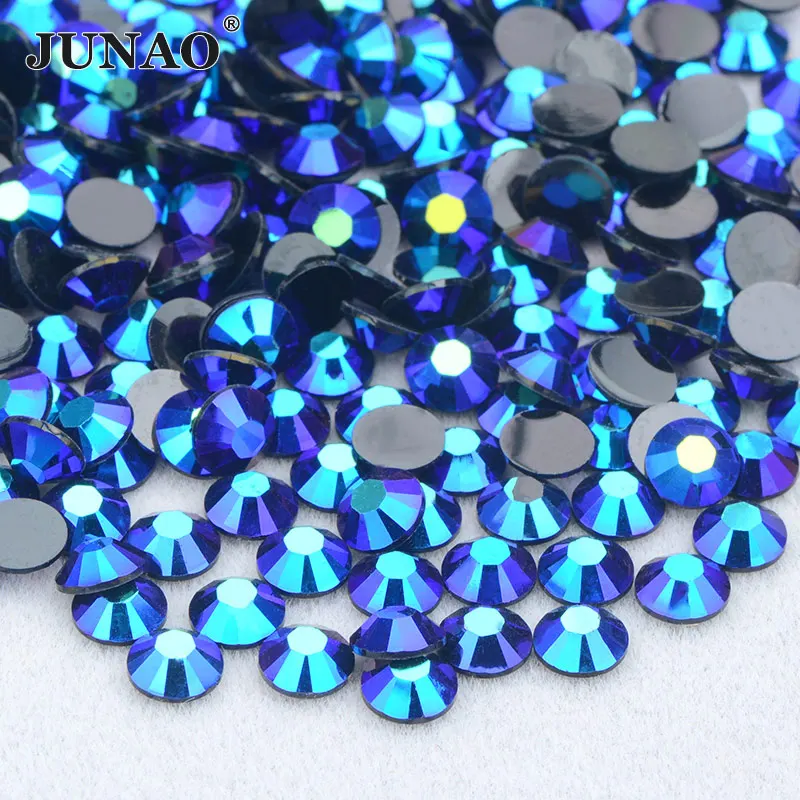 JUNAO Wholesale 2mm 3mm 4mm 5mm 6mm Jelly Rose AB Resin Rhinestone Flatback DIY Stones in Bulk Non Hot Fix Nail Strass Crystal 