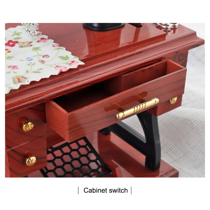 Милая мини швейная машина музыкальная шкатулка ретро Подарочный стол домашний декор EIG88