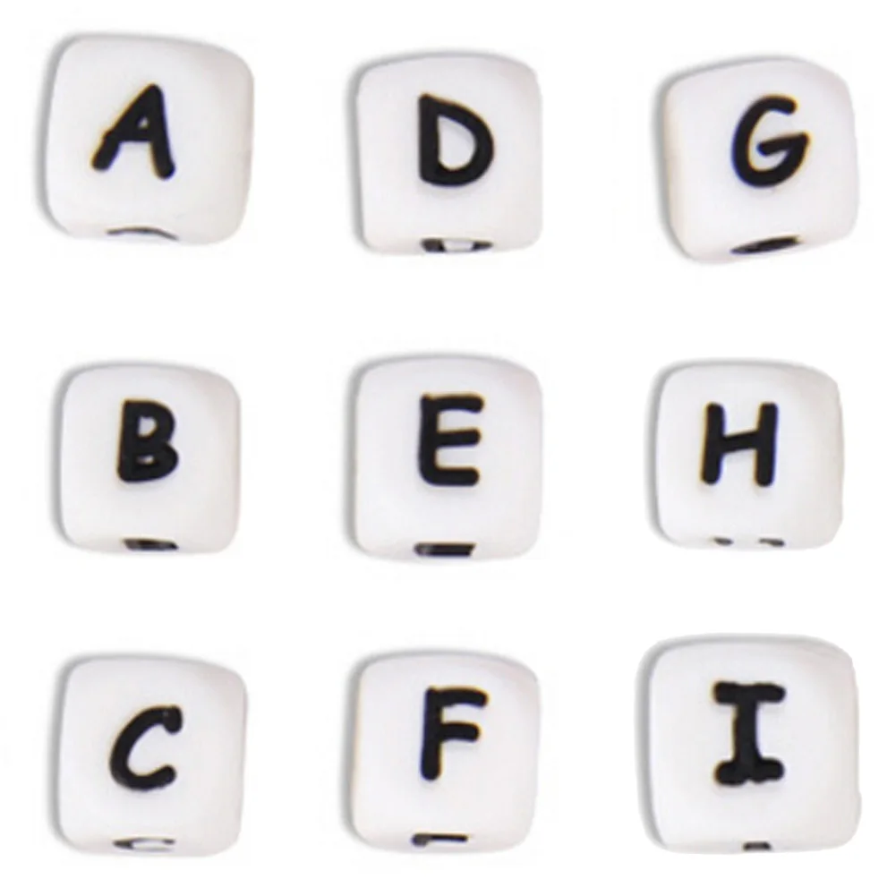 

1pcs Cute Baby Silicone Teether Chain Charm DIY Letter Beads Necklace Teething Toy