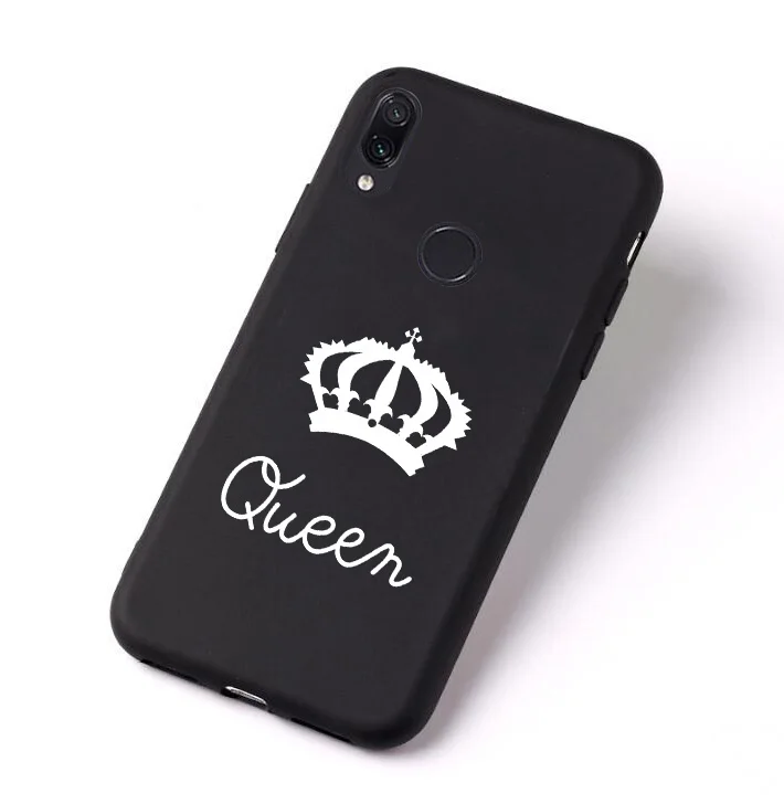 -Black-068 Чехол с принтом "король и королева" для Xiaomi Redmi Примечание 8 4 4X5 5A 6 7 Pro 3S 4A 4х6 стеклянная рамка для 6A S2 плюс 7A Go Mi9 8 Lite чехол со смешными мультяшными чехол с изображением животного - Color: -Black-068