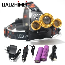Регулируемый фокус зум головной светильник 8000LM XML T6 светодиодный налобный фонарь 4 режима Открытый кемпинг спорта на открытом воздухе головной светильник лампа+ 18650 Зарядное устройство