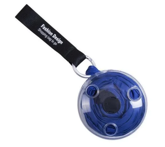 K-STAR Large Capacity Folding  Storage Bags Portable Shopping Storage Bag Eco-friendly Reusable Folding Women Handle Bag blue