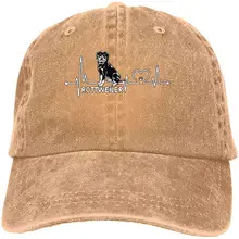 Унисекс Взрослых Винтаж Мыть Бейсболка Регулируемая папа шляпа-Ротвейлер Собака черный