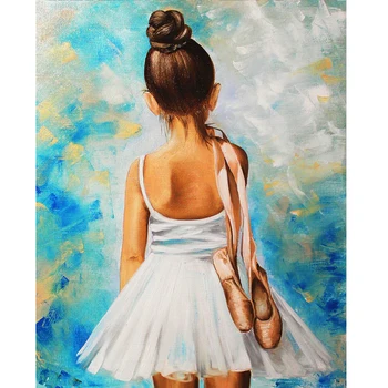 

DIY Painting By Numbers Kit Ballet Art Wall Paintings Coloring By Number Draw On Canvas Acrylic Oil Painting Home Decoration