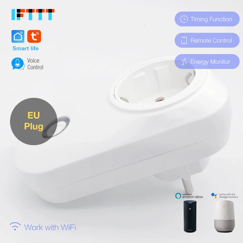 30 шт. приложение Smart life wifi умная розетка 16A EU вилка монитор питания умный выбор времени розетка Беспроводная розетка Голосовое управление DHL
