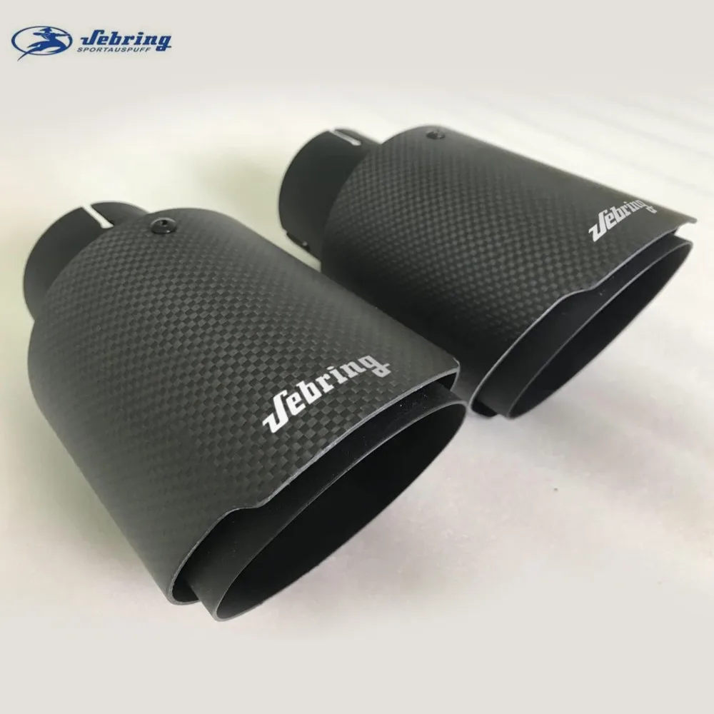 

sebring The New Stainless steel carbon fiber car tail throat exhaust pipe modified muffler bright black tail pipe cover tips